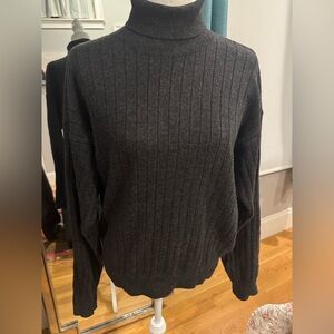 Italian Holt Renfrew Dark Gray Ribbed Sweater mens/ unisex XL